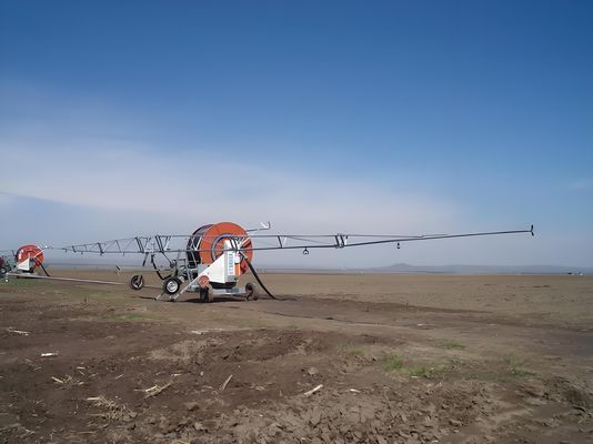 Fortgeschrittene 75 cm Durchmesser Landwirtschaft Bewässerung Reisende Regenpistole mit Boom Cart Truss Boom System