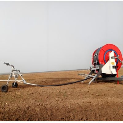 Große Regenpistole Wasserrad Landwirtschaftslandwirtschaftliche Bewässerungssysteme Motor mit Edelstahlschlauch Winder Roller Reel