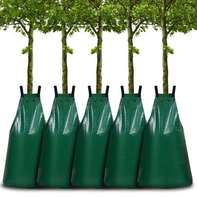 Grüne PE-PVC-Gitterdecke für 15-20 Gallonen Kapazität Selbsttropfbewässerung Baum Wasserbeutel in Kunststoffmaterial